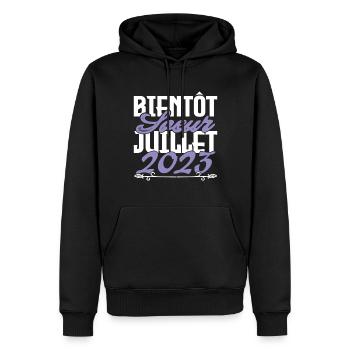 Annonce grossesse. bientôt Sœur Juillet 2023.soeur - Sweat à capuche Premium bio Homme - noir - Devant - Nico (187cm)