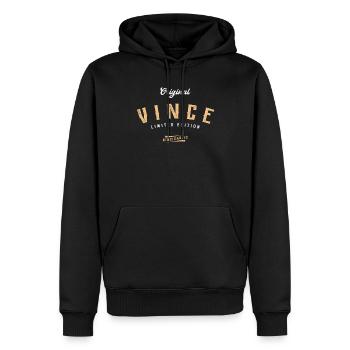 Vince Limited Edition - Männer Premium Bio Hoodie - Schwarz - Vorne - Nico (187cm)