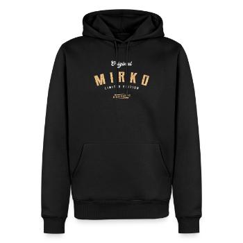 Mirko Limited Edition - Männer Premium Bio Hoodie - Schwarz - Vorne - Nico (187cm)