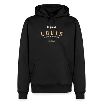 Louis Limited Edition - Männer Premium Bio Hoodie - Schwarz - Vorne - Nico (187cm)
