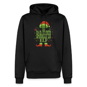 Bartender Christmas Elf - Men’s Premium Organic Hoodie - black - Front - Nico (187cm)
