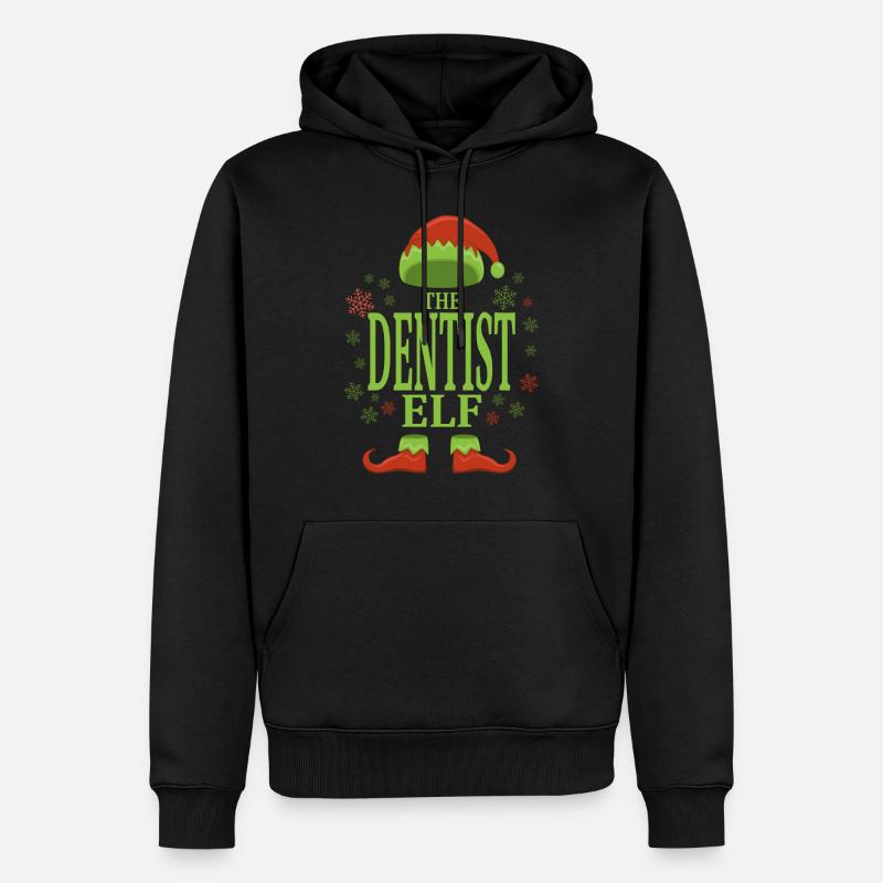 Dentiste Elfe de Noël - Sweat à capuche Premium bio Homme - noir