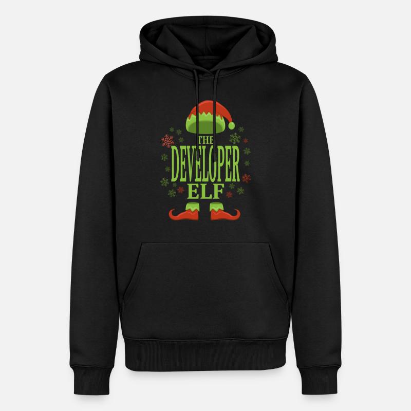 Software Developer Christmas Elf - Men’s Premium Organic Hoodie - black