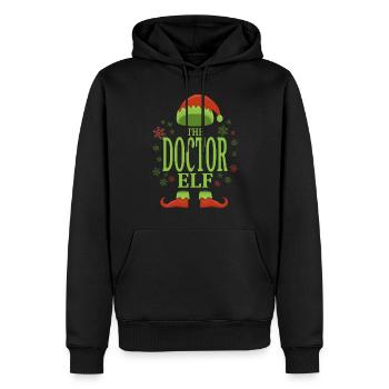 Doktor Weihnachtself - Männer Premium Bio Hoodie - Schwarz - Vorne - Nico (187cm)