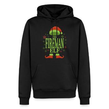 Feuerwehrmann Weihnachtself - Männer Premium Bio Hoodie - Schwarz - Vorne - Nico (187cm)