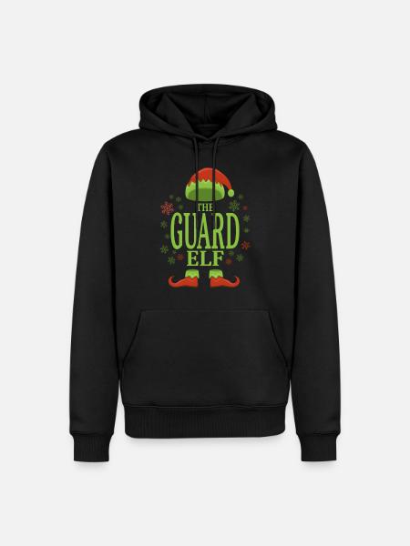 Security guard Christmas elf - Men’s Premium Organic Hoodie - black