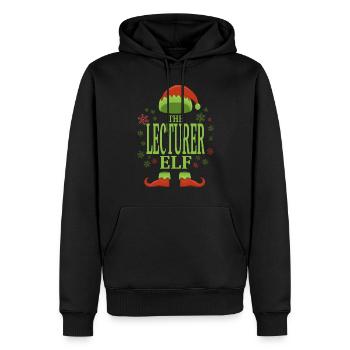 Conférencier Elfe de Noël - Sweat à capuche Premium bio Homme - noir - Devant - Nico (187cm)