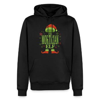 Bestatter Weihnachtself - Männer Premium Bio Hoodie - Schwarz - Vorne - Nico (187cm)
