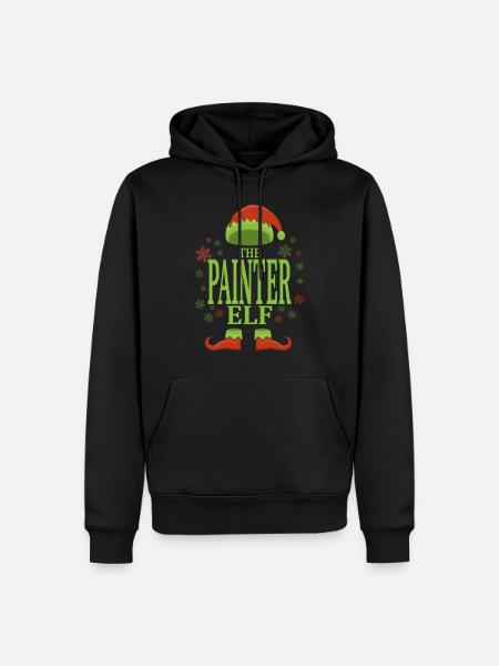 Painter Christmas Elf - Men’s Premium Organic Hoodie - black
