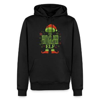 Photographer Christmas Elf - Men’s Premium Organic Hoodie - black - Front - Nico (187cm)