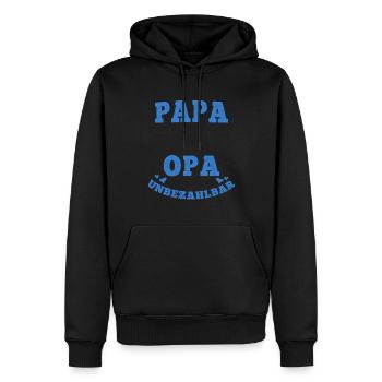 PAPA SEIN IST EINE EHRE OPA SEIN IST UNBEZAHLBAR - Männer Premium Bio Hoodie - Schwarz - Vorne - Nico (187cm)