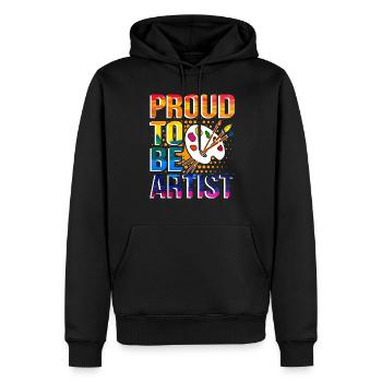 Artistes Peintres Dessin Art - Sweat à capuche Premium bio Homme - noir - Devant - Nico (187cm)