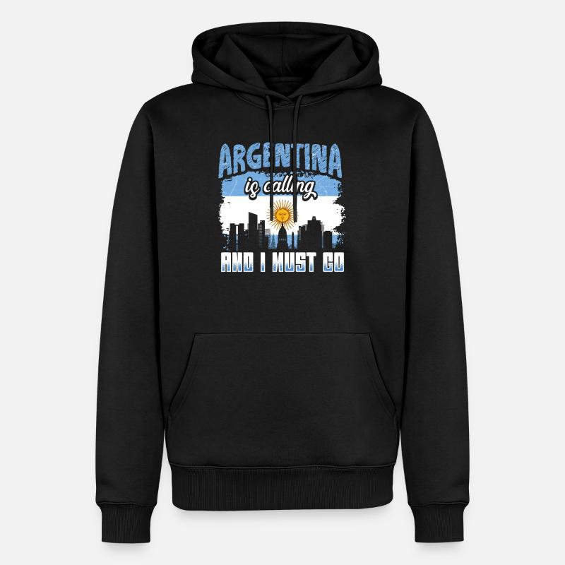 Drapeau de l’Argentine - Sweat à capuche Premium bio Homme - noir