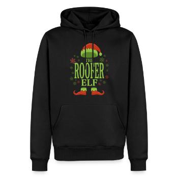 Dachdecker Weihnachtself - Männer Premium Bio Hoodie - Schwarz - Vorne - Nico (187cm)