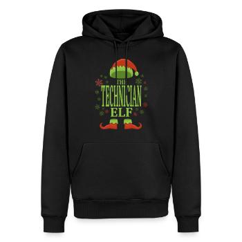 Techniker Weihnachtself - Männer Premium Bio Hoodie - Schwarz - Vorne - Nico (187cm)