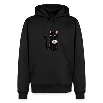 J’ai puked drôle de chat choix américain - Sweat à capuche Premium bio Homme - noir - Devant - Nico (187cm)