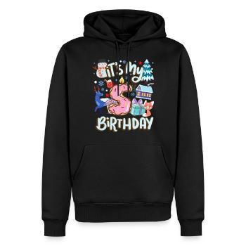 C’est mon beignet de vacances de bonhomme de neige de 5 ans - Sweat à capuche Premium bio Homme - noir - Devant - Nico (187cm)