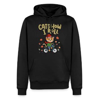 Katzen How I Roll Fahrradfahren Radfahren - Männer Premium Bio Hoodie - Schwarz - Vorne - Nico (187cm)