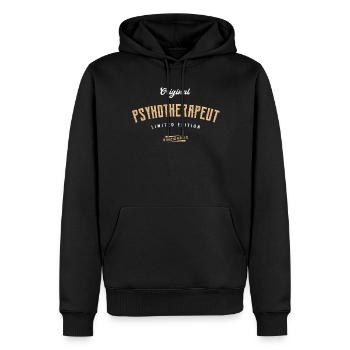 Psychotherapeut Limited Edition - Männer Premium Bio Hoodie - Schwarz - Vorne - Nico (187cm)