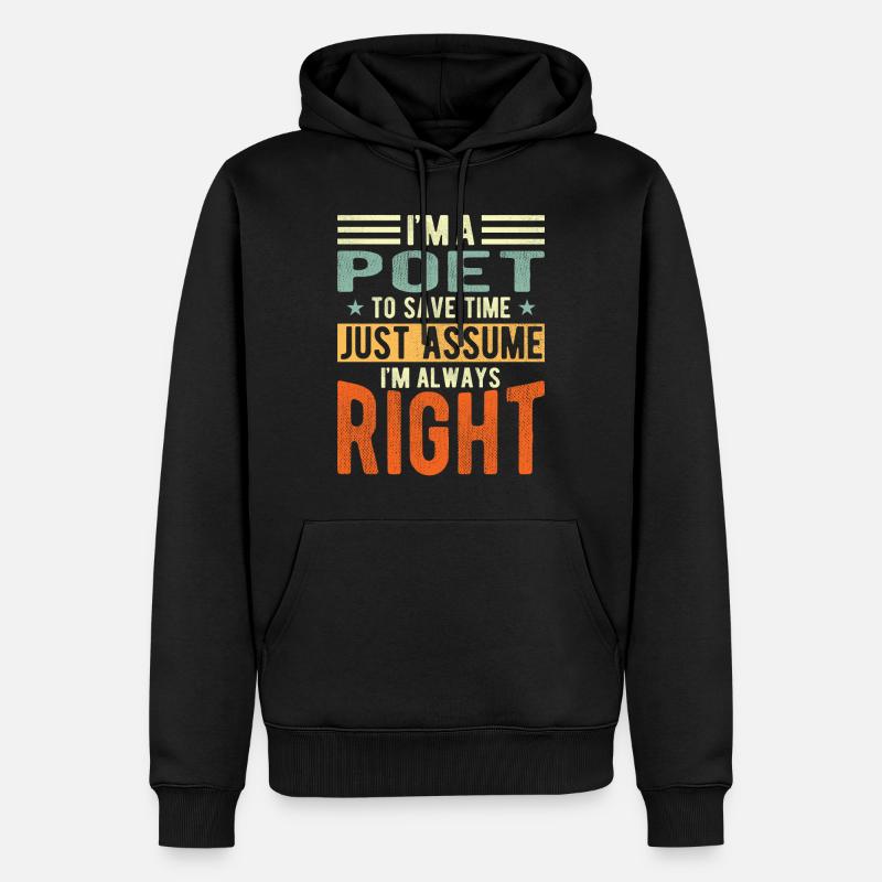 Dichter - Männer Premium Bio Hoodie - Schwarz