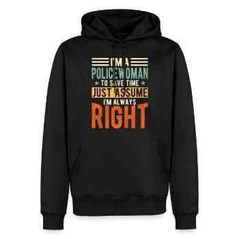 Die Polizistin - Männer Premium Bio Hoodie - Schwarz - Vorne - Nico (187cm)