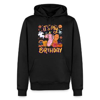 C’est mon beignet de pâtisserie 7 ans Halloween 7. - Sweat à capuche Premium bio Homme - noir - Devant - Nico (187cm)