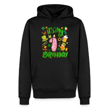 C’est mon donut de vacances 1 anniversaire st. - Sweat à capuche Premium bio Homme - noir - Devant - Nico (187cm)