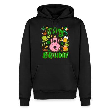 C’est mon beignet de vacances de 8 ans st. - Sweat à capuche Premium bio Homme - noir - Devant - Nico (187cm)