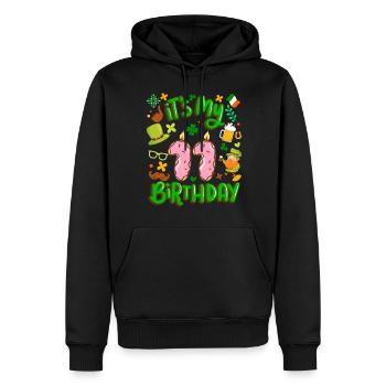 C’est mon beignet de vacances de 11 ans. - Sweat à capuche Premium bio Homme - noir - Devant - Nico (187cm)