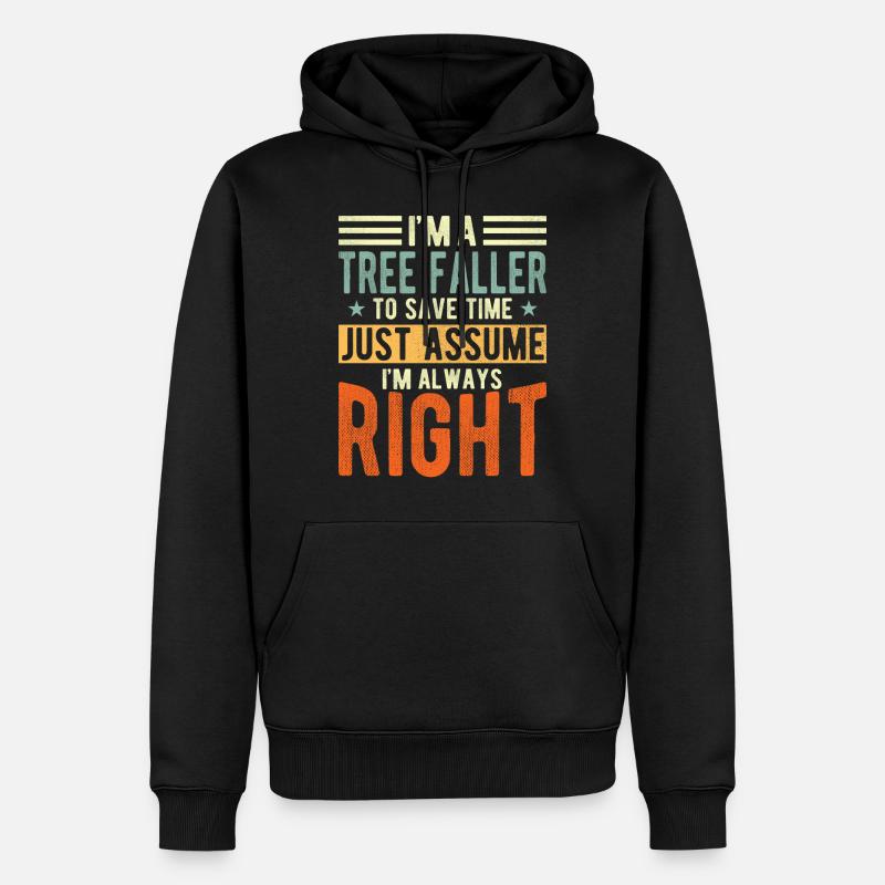 Baumfaller - Männer Premium Bio Hoodie - Schwarz