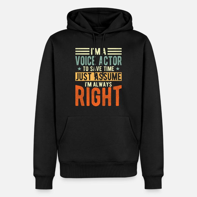 Acteur de doublage - Sweat à capuche Premium bio Homme - noir