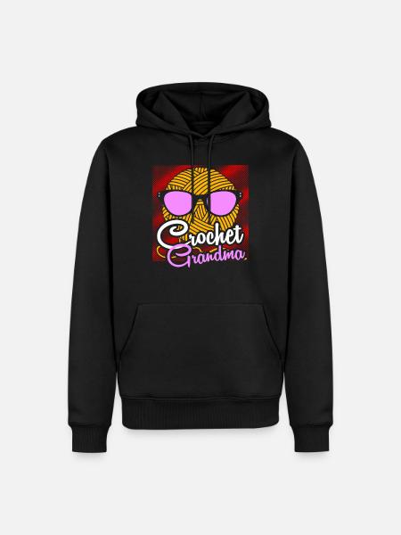 Stricken Grossmutter - Männer Premium Bio Hoodie - Schwarz