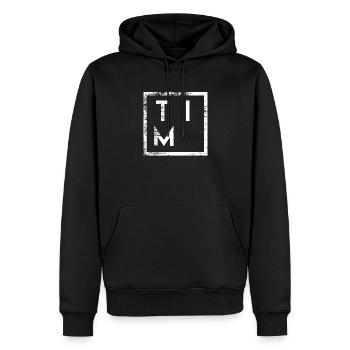 Tim Minimalisme - Sweat à capuche Premium bio Homme - noir - Devant - Nico (187cm)