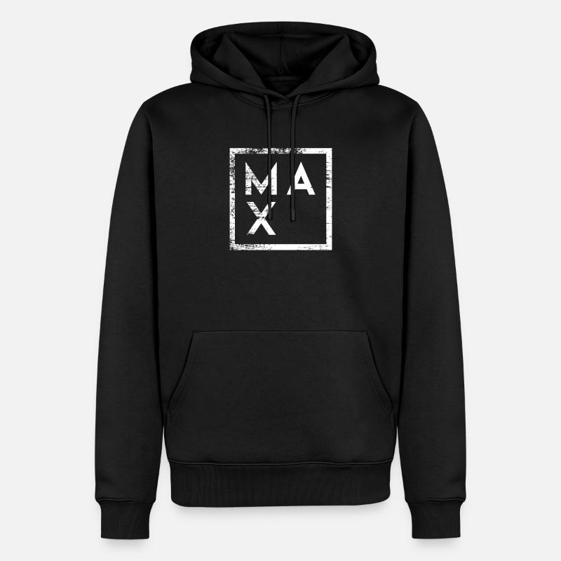Max Minimalismus - Männer Premium Bio Hoodie - Schwarz