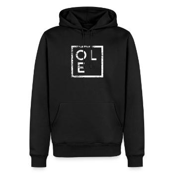 Ole Minimalismus - Männer Premium Bio Hoodie - Schwarz - Vorne - Nico (187cm)