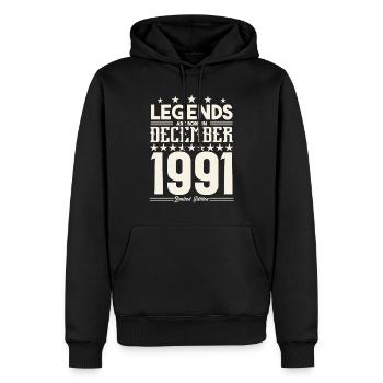 Legenden werden im Dezember 1991 geboren.Geschenkjubiläum - Männer Premium Bio Hoodie - Schwarz - Vorne - Nico (187cm)