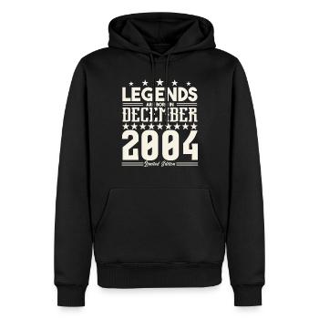 Legenden werden im Dezember 2004 geboren.Geschenkjubiläum - Männer Premium Bio Hoodie - Schwarz - Vorne - Nico (187cm)