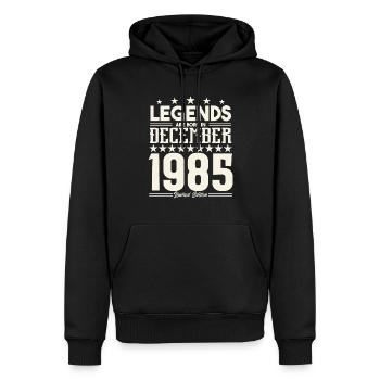 Legenden werden im Dezember 1985 geboren.Geschenkjubiläum - Männer Premium Bio Hoodie - Schwarz - Vorne - Nico (187cm)