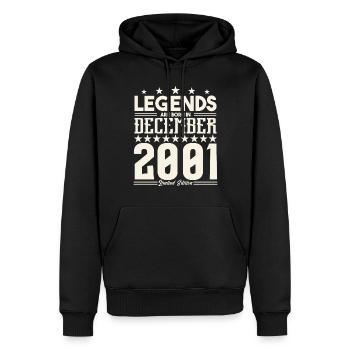 Legenden werden im Dezember 2001 geboren.Geschenkjubiläum - Männer Premium Bio Hoodie - Schwarz - Vorne - Nico (187cm)