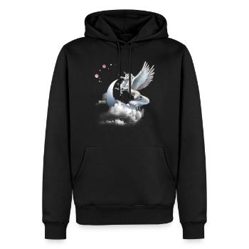 Einhorn Geschenk- Einhorn Tshirt - Männer Premium Bio Hoodie - Schwarz - Vorne - Nico (187cm)