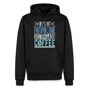 Pantomime Dame Kaffee Spruch - Männer Premium Bio Hoodie - Schwarz - Vorne - Nico (187cm)