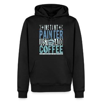 Maler Kaffee Spruch - Männer Premium Bio Hoodie - Schwarz - Vorne - Nico (187cm)