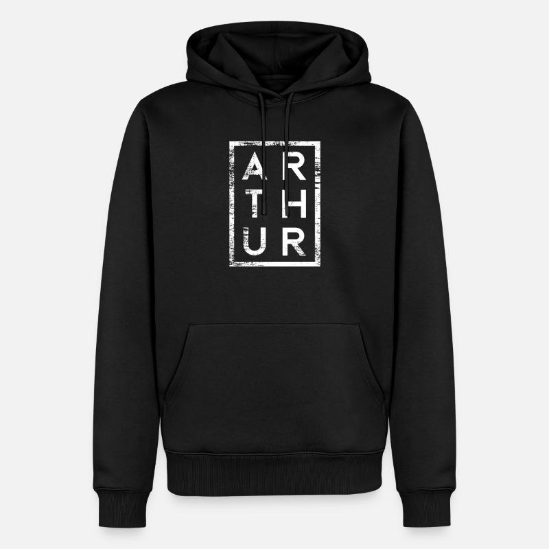 Arthur Minimalisme - Sweat à capuche Premium bio Homme - noir