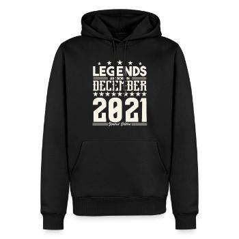 Legenden werden im Dezember 2021 geboren.Geschenkjubiläum - Männer Premium Bio Hoodie - Schwarz - Vorne - Nico (187cm)