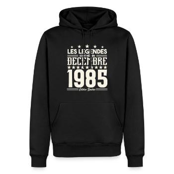 Les Légendes Sont Nés En Décembre 1985, Cadeau. - Sweat à capuche Premium bio Homme - noir - Devant - Nico (187cm)