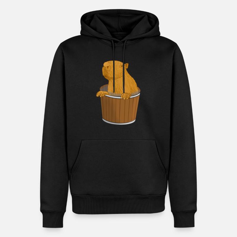 Seau Capybara - Sweat à capuche Premium bio Homme - noir
