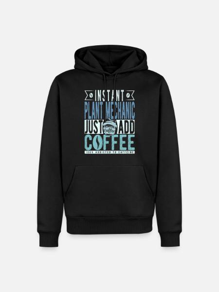Plant mechanic coffee saying - Men’s Premium Organic Hoodie - black
