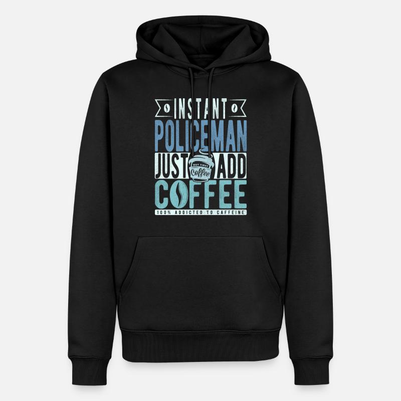 Café de policier disant - Sweat à capuche Premium bio Homme - noir