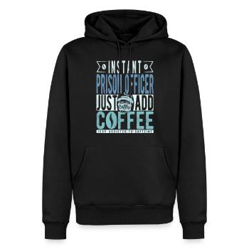 Café du gardien de prison disant - Sweat à capuche Premium bio Homme - noir - Devant - Nico (187cm)