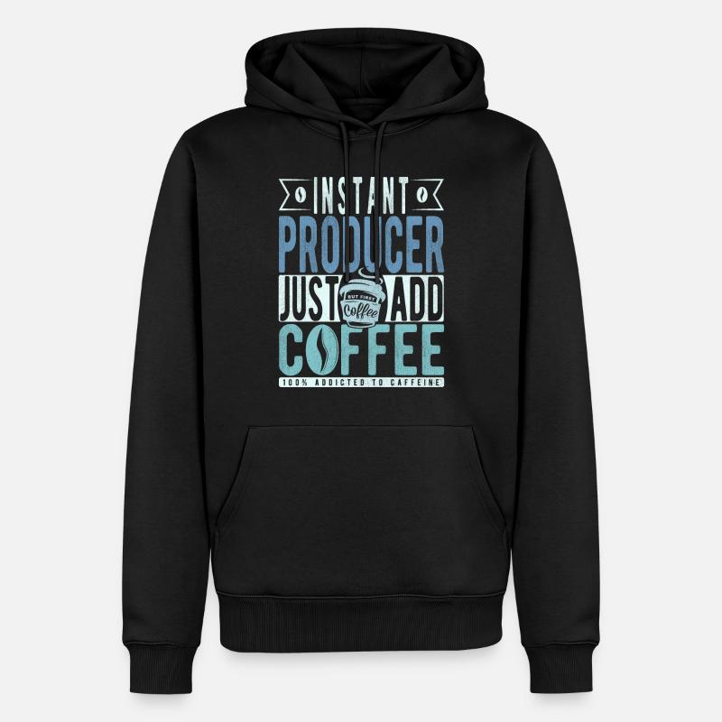 Slogan du café du fabricant - Sweat à capuche Premium bio Homme - noir